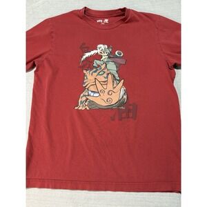 Uniqlo UT Naruto Jiraiya Riding Toad Red T-Shirt - Large - Rare Anime Graphic